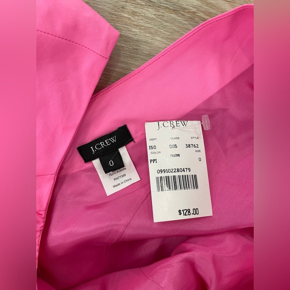 J Crew barbiecore scoop neck size 0 mini dress NWT - Picture 2 of 2